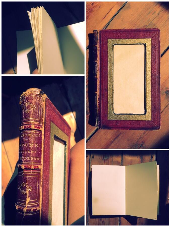 An antique red-and-gold binding of Vecellio's Costumes Anciens et Modernes given new blank pages — old spine, bare label panel, fresh paper inside An antique red-and-gold binding of Vecellio's Costumes Anciens et Modernes given new blank pages — old spine, bare label panel, fresh paper inside