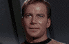 Animation frame of Captain Kirk from the Star Trek episode Plato's Stepchildren, source of his kiss with Uhura