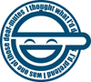 The Laughing Man logo from Ghost in the Shell: Stand Alone Complex — a winking smiley ringed by the circling Salinger quote 'I thought what I'd do was, I'd pretend I was one of those deaf-mutes'
