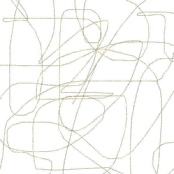 Background tile of thin gold threads wandering and crossing over a white field